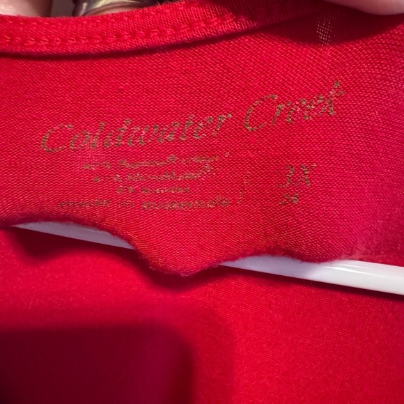 Coldwater Creek Red Women’s Plus Long Sleeve Crew Neck T-Shirt Sz 3X - Picture 3 of 8